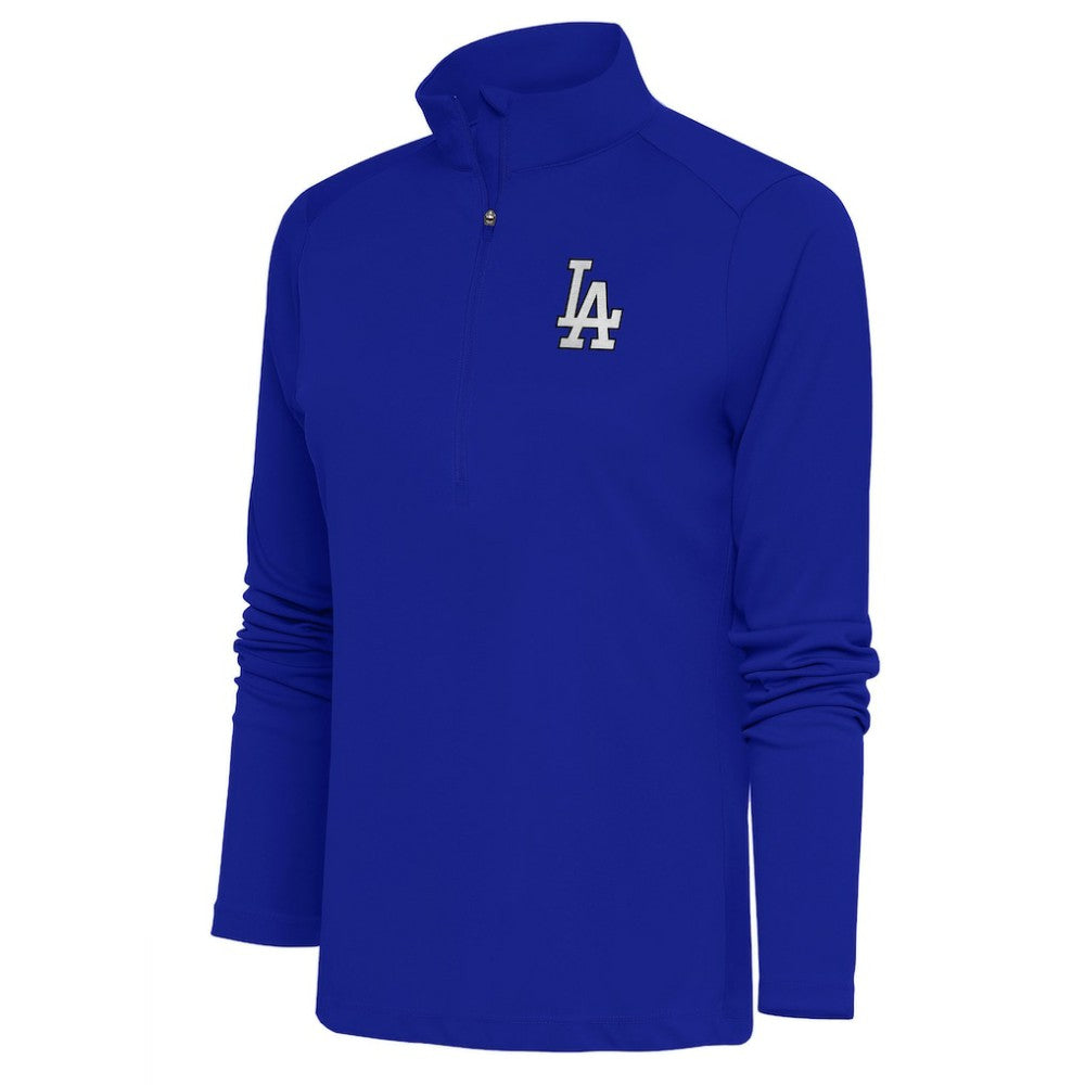 Los Angeles Dodgers Antigua Women's Brushed Metallic Tribute Half-Zip Pullover Top Online