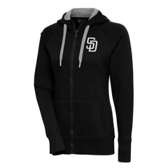 San Diego Padres Antigua Women's Brushed Metallic Victory Full-Zip Hoodie Outlet