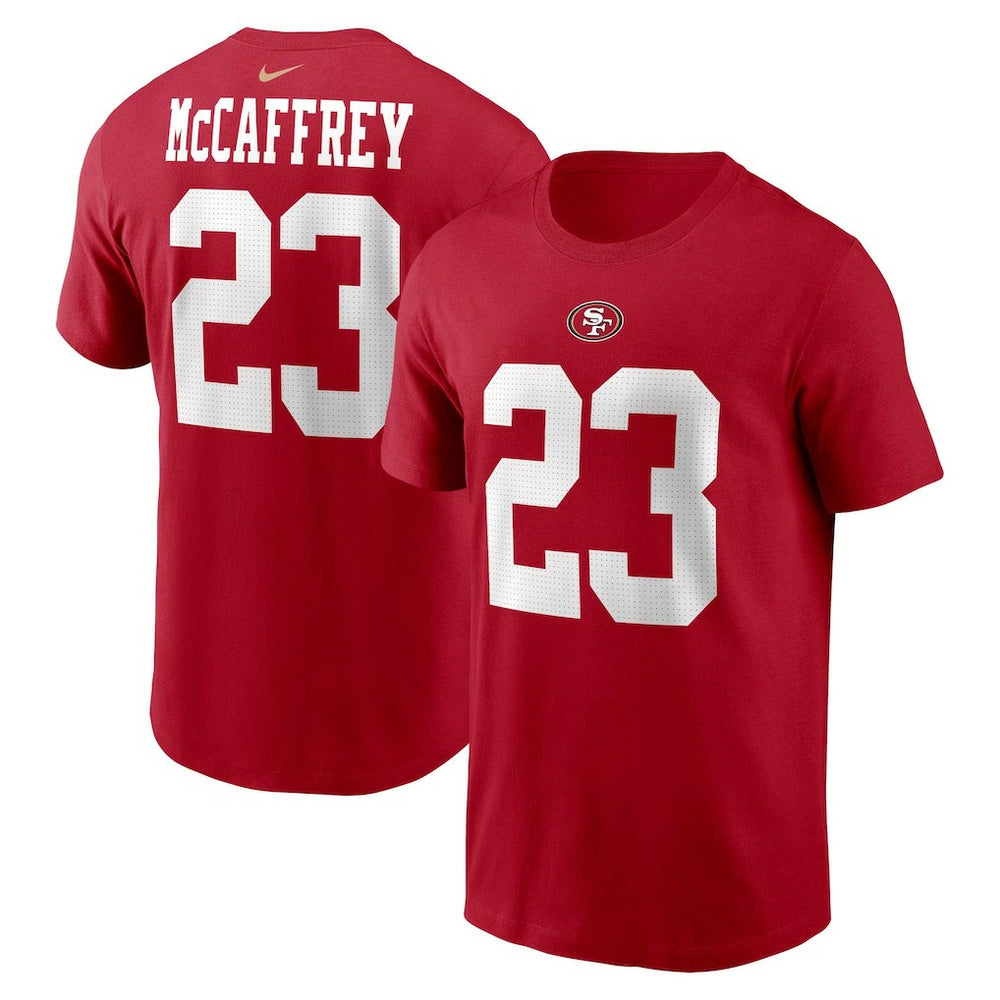 Christian McCaffrey San Francisco 49ers Player Name & Number T-Shirt - Scarlet - Nike
