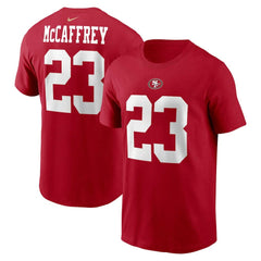 Christian McCaffrey San Francisco 49ers Player Name & Number T-Shirt - Scarlet - Nike