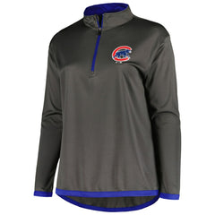 Chicago Cubs Profile Women's Plus Size Quarter-Zip Jacket Outlet