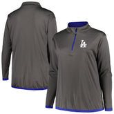Los Angeles Dodgers Profile Women's Plus Size Quarter-Zip Jacket Discount