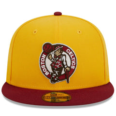 New Era Boston Celtics Fall Leaves 2-Tone 59FIFTY Fitted Hat Yellow/Red