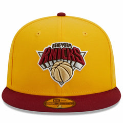 New Era New York Knicks Fall Leaves 2-Tone 59FIFTY Fitted Hat Yellow/Red