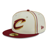 New Era Cleveland Cavaliers Piping 2-Tone 59FIFTY Fitted Hat Cream/Wine