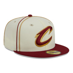 New Era Cleveland Cavaliers Piping 2-Tone 59FIFTY Fitted Hat Cream/Wine