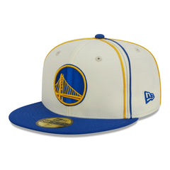 New Era Golden State Warriors Piping 2-Tone 59FIFTY Fitted Hat Cream/Royal