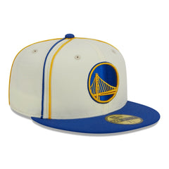 New Era Golden State Warriors Piping 2-Tone 59FIFTY Fitted Hat Cream/Royal