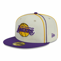 New Era Los Angeles Lakers Piping 2-Tone 59FIFTY Fitted Hat Cream/Purple