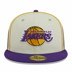 New Era Los Angeles Lakers Piping 2-Tone 59FIFTY Fitted Hat Cream/Purple
