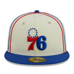 New Era Philadelphia 76ers Piping 2-Tone 59FIFTY Fitted Hat Cream/Royal