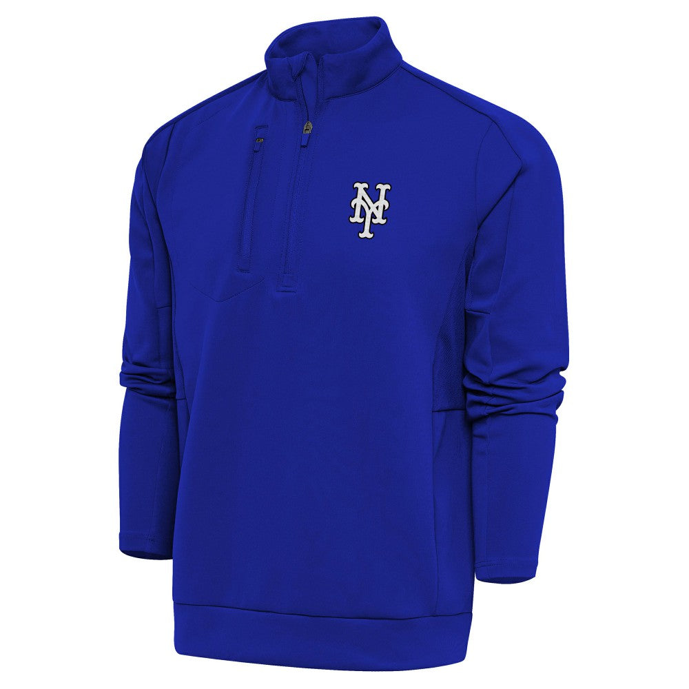New York Mets Antigua Metallic Generation Quarter-Zip Pullover Top Online