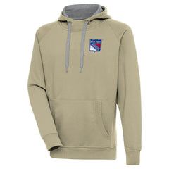 New York Rangers Antigua Victory Pullover Hoodie - Khaki | NHL Clearance