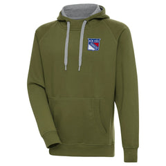 New York Rangers Antigua Victory Pullover Hoodie - Olive | NHL sale