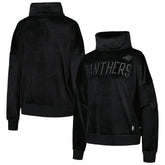 Carolina Panthers DKNY Sport Women's Deliliah Rhinestone Funnel Neck Pullover Sweatshirt - Black - NFL