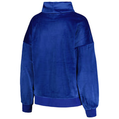 Los Angeles Rams DKNY Sport Women's Deliliah Rhinestone Funnel Neck Pullover Sweatshirt - Royal - NFL