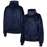 Tennessee Titans DKNY Sport Women's Deliliah Rhinestone Funnel Neck Pullover Sweatshirt - Navy - NFL