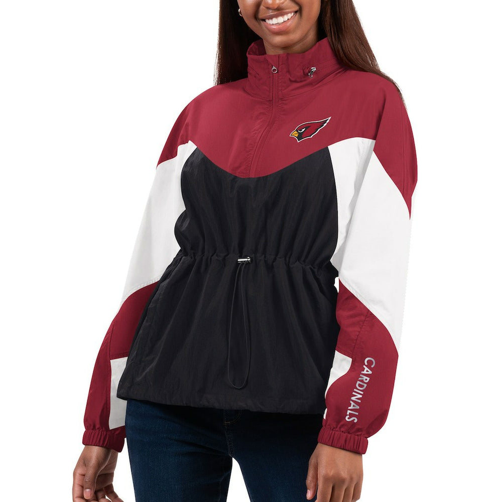 Arizona Cardinals G-III 4Her by Carl Banks Women's Tie Breaker Lightweight Quarter-Zip Jacket - Black/Cardinal - NFL