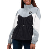 Las Vegas Raiders G-III 4Her by Carl Banks Women's Tie Breaker Lightweight Quarter-Zip Jacket - Black/Silver - NFL