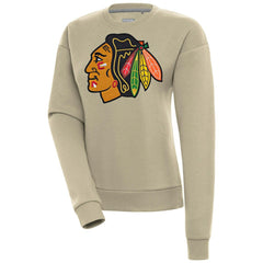 Chicago Blackhawks Antigua Women's Victory Pullover Sweatshirt - Khaki | NHL on sale