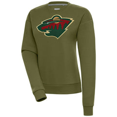 Minnesota Wild Antigua Women's Victory Pullover Sweatshirt - Olive | NHL sale