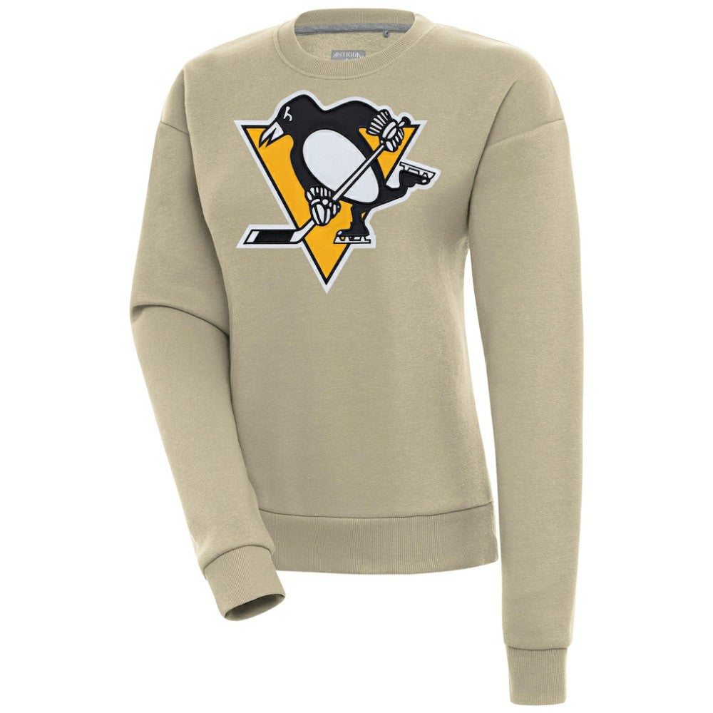 Pittsburgh Penguins Antigua Women's Victory Pullover Sweatshirt - Khaki | NHL Lifestyle