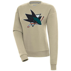 San Jose Sharks Antigua Women's Victory Pullover Sweatshirt - Khaki | NHL discount
