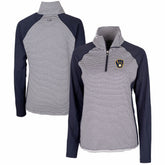 Milwaukee Brewers Cutter & Buck Women's DryTec Forge Tonal Stripe Half-Zip Top for sale