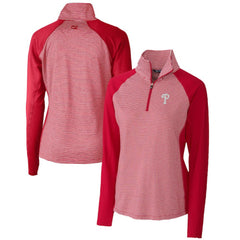 Philadelphia Phillies Cutter & Buck Women's DryTec Forge Tonal Stripe Half-Zip Top Sale
