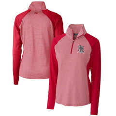 St. Louis Cardinals Cutter & Buck Women's DryTec Forge Tonal Stripe Half-Zip Top Sale