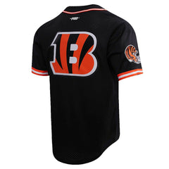 Joe Burrow Cincinnati Bengals Pro Standard Mesh Baseball Button-Up T-Shirt - Black - NFL