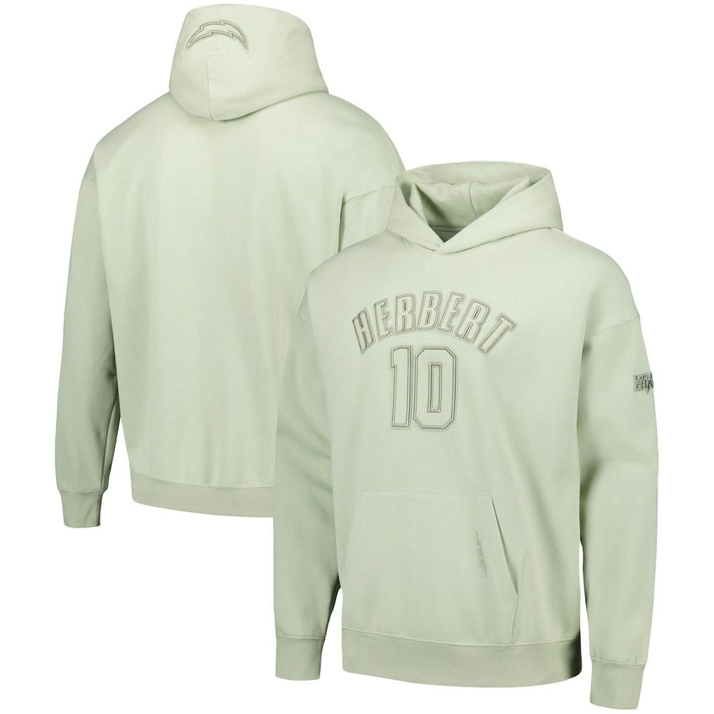 Justin Herbert Los Angeles Chargers Pro Standard Player Name & Number Pullover Hoodie - Light Green - NFL