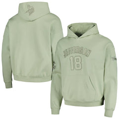 Justin Jefferson Minnesota Vikings Pro Standard Player Name & Number Pullover Hoodie - Light Green - NFL