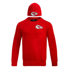 Kansas City Chiefs Pro Standard Crewneck Pullover Sweater & Cuffed Knit Hat Box Gift Set - Red - NFL