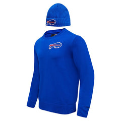 Buffalo Bills Pro Standard Crewneck Pullover Sweater & Cuffed Knit Hat Box Gift Set - Royal - NFL