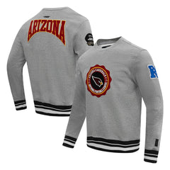 Arizona Cardinals Pro Standard Crest Emblem Pullover Sweatshirt - Heather Gray - NFL