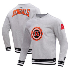Cincinnati Bengals Pro Standard Crest Emblem Pullover Sweatshirt - Heather Gray - NFL