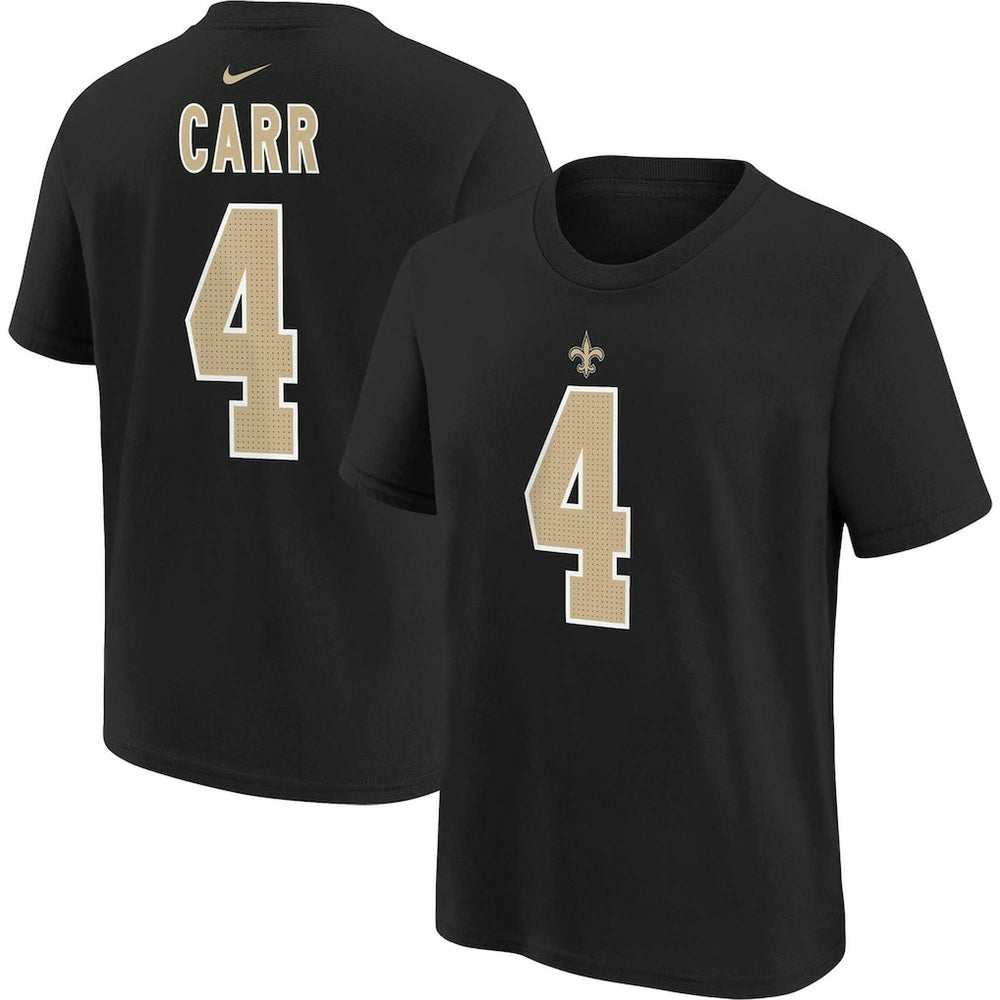 Derek Carr New Orleans Saints Youth Player Name & Number T-Shirt - Black - Nike