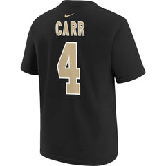 Derek Carr New Orleans Saints Youth Player Name & Number T-Shirt - Black - Nike