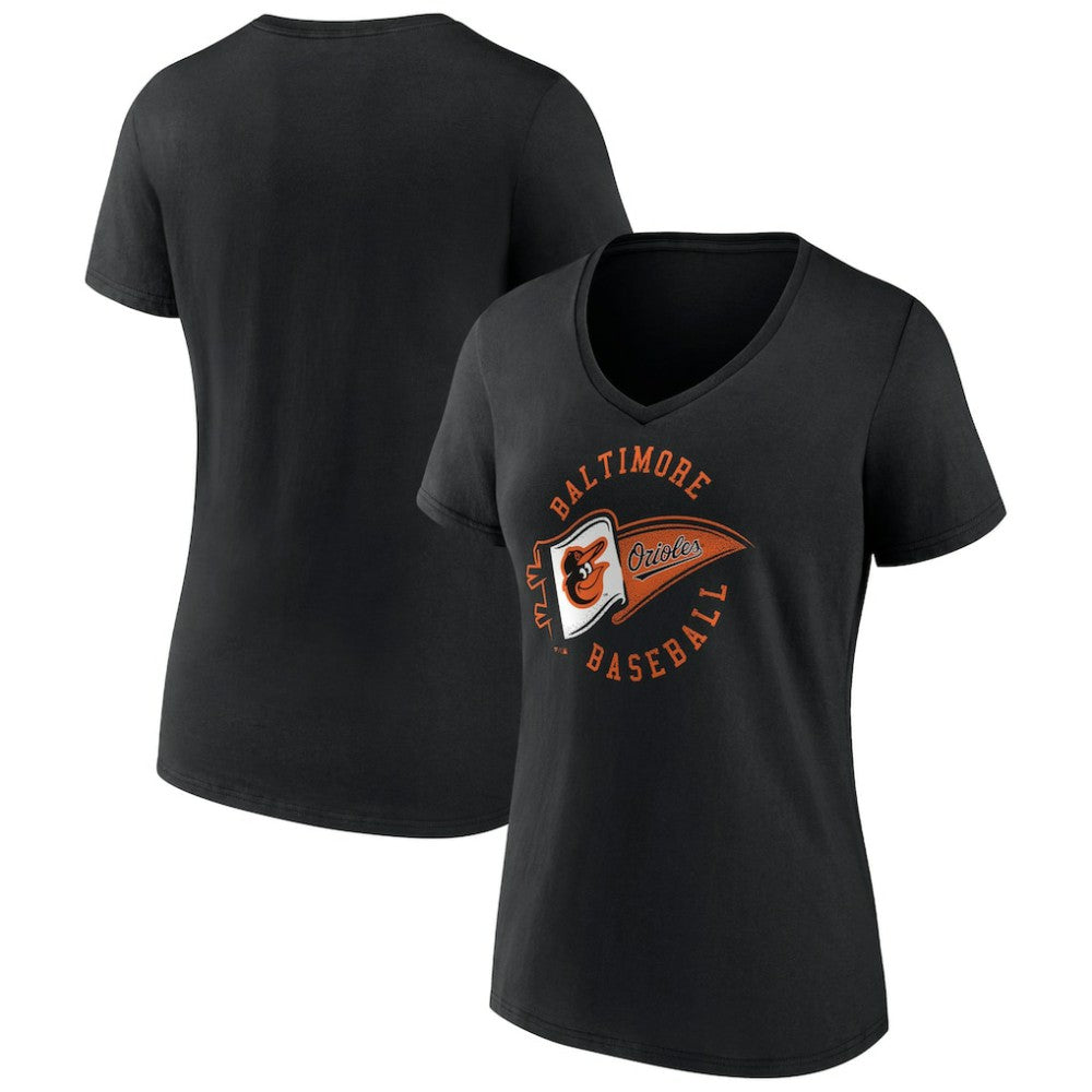 Baltimore Orioles Women's Hometown Baltimore Pennant V-Neck T-Shirt Sale