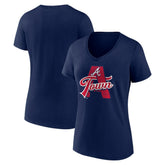 Atlanta Braves Women's Hometown A Town Map V-Neck T-Shirt Sale