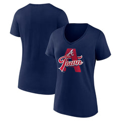 Atlanta Braves Women's Hometown A Town Map V-Neck T-Shirt Sale