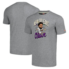Chris Olave New Orleans Saints Homage Unisex Caricature Player Tri-Blend T-Shirt - Gray - NFL