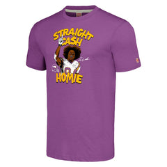 Randy Moss Minnesota Vikings Unisex Homage Caricature Retired Player Tri-Blend T-Shirt - Heathered Purple - NFL
