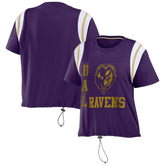Baltimore Ravens WEAR by Erin Andrews Women's Cinched Colorblock T-Shirt - Purple - NFL