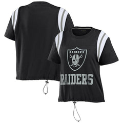Las Vegas Raiders WEAR by Erin Andrews Women's Cinched Colorblock T-Shirt - Black - NFL