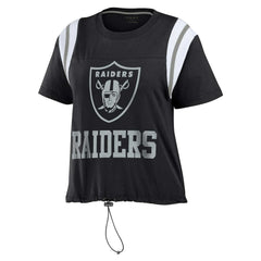 Las Vegas Raiders WEAR by Erin Andrews Women's Cinched Colorblock T-Shirt - Black - NFL