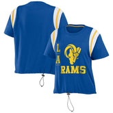 Los Angeles Rams WEAR by Erin Andrews Women's Cinched Colorblock T-Shirt - Royal - NFL