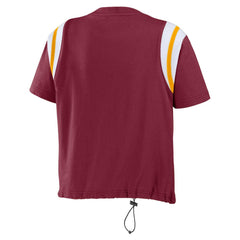 Washington Commanders WEAR by Erin Andrews Women's Cinched Colorblock T-Shirt - Burgundy - NFL