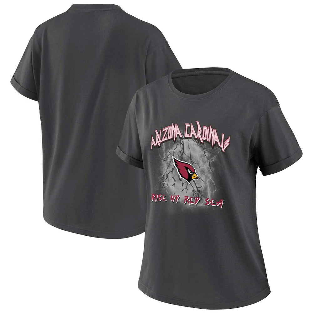 Arizona Cardinals WEAR by Erin Andrews Women's Boyfriend T-Shirt - Charcoal - NFL